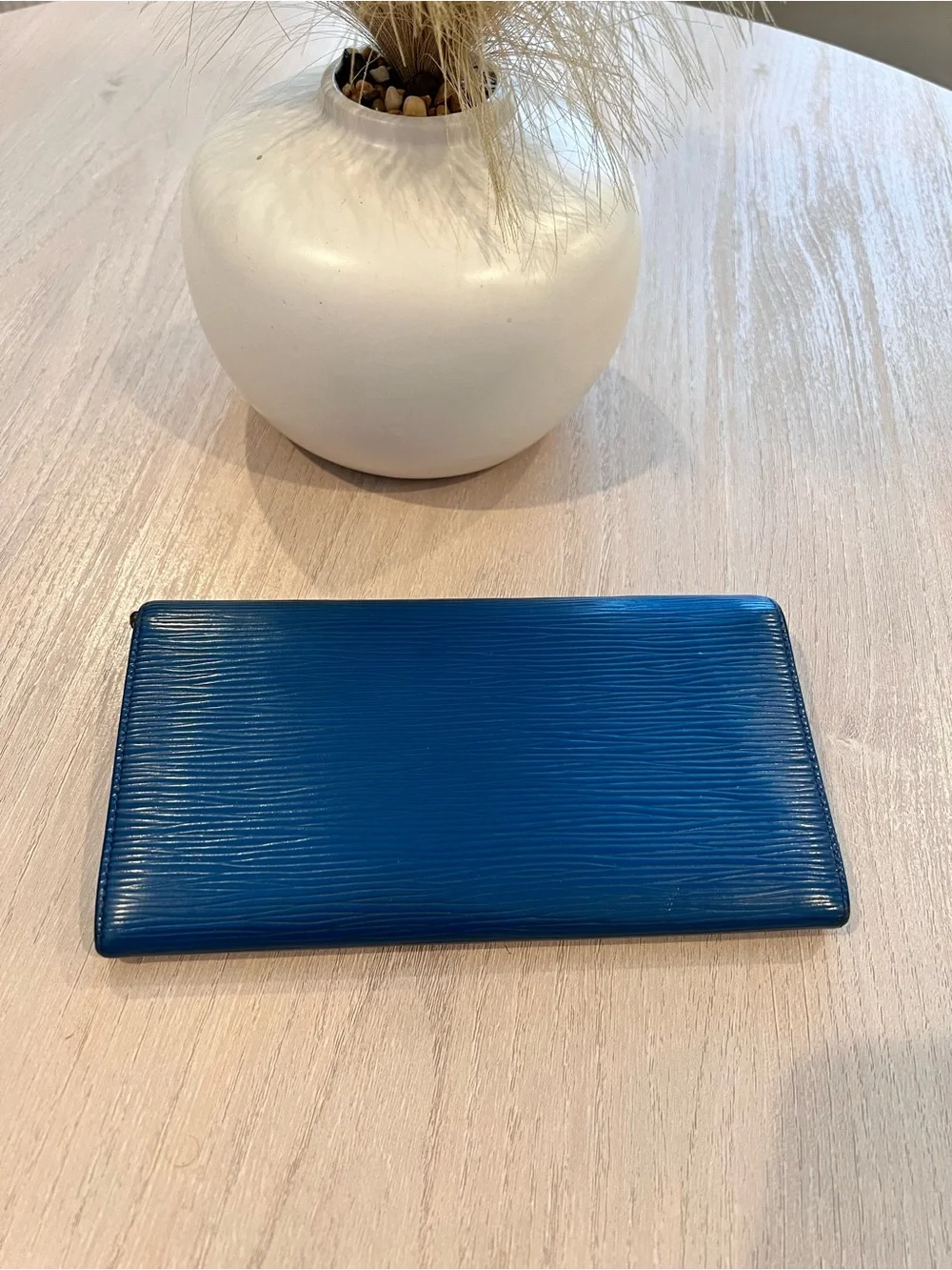 Authentic Louis Vuitton Blue Epi Leather Sarah Long Wallet